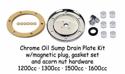 Vw Type 1 3 Chrome Oil Sump Drain Plate Kit Bug Bus Ghia Dune Buggy Super Beetle • $26