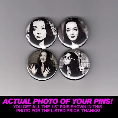 MORTICIA ADDAMS - 1.5  PINS / BUTTONS (poster Print Art Shirt Vintage Horror) • $5.99