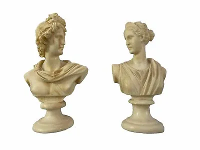 Vintage Busts God Apollo & Goddess Artemis Diana Greek Sculptures Made In Greece • $99.95
