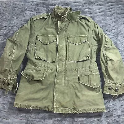 VTG 60s OG 107 Sateen Field M-1951 US Army Military Jacket Size Small • $60