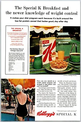 1964 Kellogg's Special K Cereal Woman Vintage Bathing Cap Pool Ladder Print Ad • $24.60