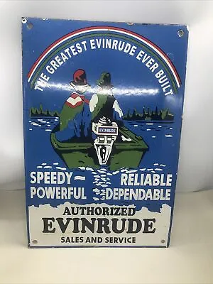 Vintage Original Evinrude Point Of Sale Porcelain Sign • $475