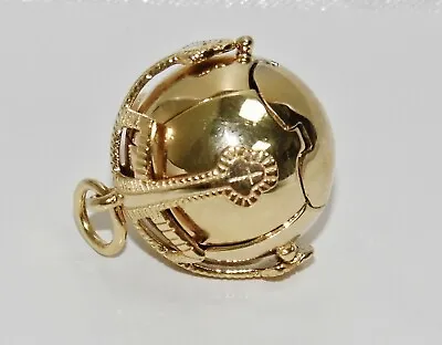 9ct Yellow Gold On Silver Large Masonic Ball / Orb / Fob ~ Opens To Cross • £139.95