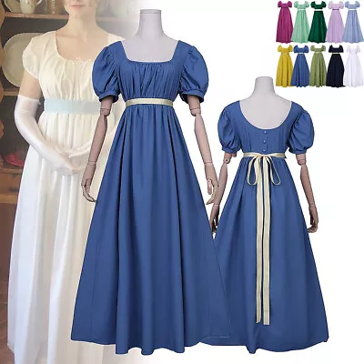 Women's Vintage Party Costume Regency Ball High Waistline Empire Tea Gown Dress • $40.39