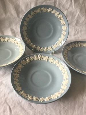 £19.99 • Buy Four Wedgwood Of Etruria Embossed Queens Ware Tea Saucers 5.5” Diameter