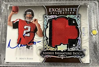 2008 Ud Exquisite Matt Ryan Rc Auto Patch #168 Silver Holofoil /25 Nameplate • $885