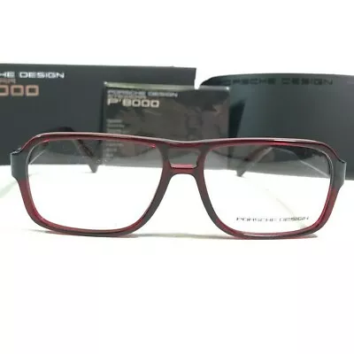 Porsche Design Eyeglasses Frames P8217 D Matte Clear Red Aviators 56-15-140 • $162.40