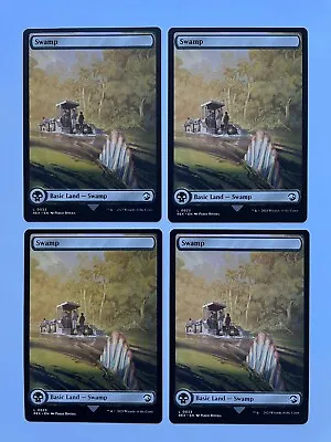 Full Art Land X 4 ~ Swamp ~ Double Sided ~ Lost Caverns Of Ixalan ~ Mtg • £10