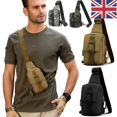 Men Small Chest Bag Pack Sport Travel Shoulder Sling Backpack Cross Body Outdoor • £2.95