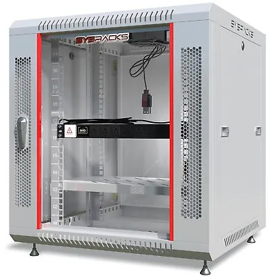 12U Sysracks Wall Mount IT Data Network Server Rack Cabinet Enclosure 24  Depth • $224.99