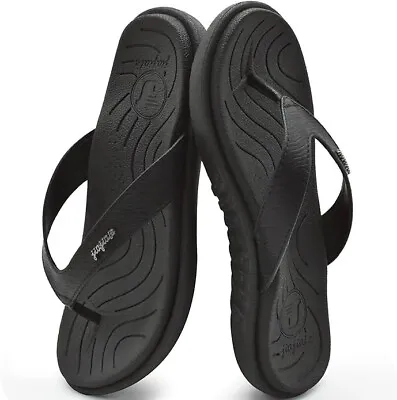 New JiaJiale Womens Orthotic Flip Flops Ladies BLACK Size 9 • $16.95