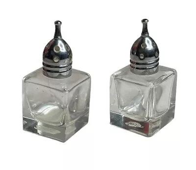 Vintage VIKING Hand Made Mini Clear Glass Salt & Pepper Shaker Set Made In Japan • $14.99