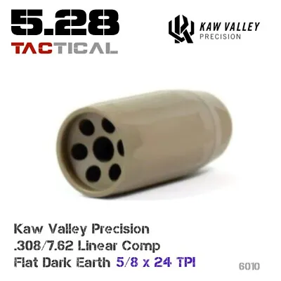 Kaw Valley Precision .308/7.62 Linear Comp 5/8x24 Flat Dark Earth • $55.95