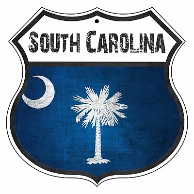 South Carolina Us State Country Flag Novelty Highway Shield  Aluminum Metal Sign • $14.99