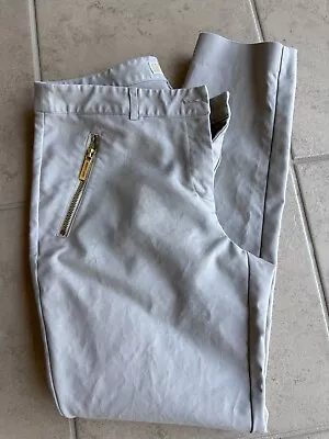 Womens Michael Kors Khaki Straight Fit Stretch Tan Zip Pockets Size 8  • $12.99