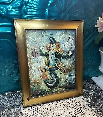 Vintage Framed Original Clown Painting • $56