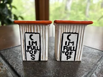 Vintage Victoria Ceramics Salt & Pepper Outhouse Shakers FULL OF P & S Japan • $9.99