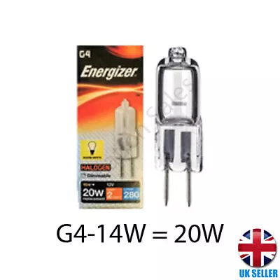 5 X G4 Halogen Capsule Light Bulb Replace LED Lamp 12v - 14w 20w Energizer UK • £6.99