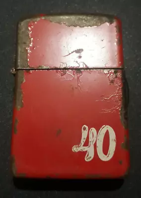 Vintage Lighter 40 Red Color Working Petrol Style Zippo 33184 • $50.69