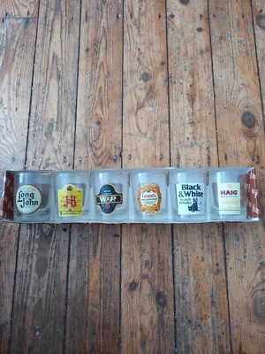 £6 • Buy 6 Whisky Glasses Long John, J&B,W&P,Grants.Black & White Haig BNIB