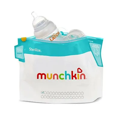 Munchkin Cool Touch Microwave Steriliser Bags Pack Of 6 Reusable Bags - NEW • £10