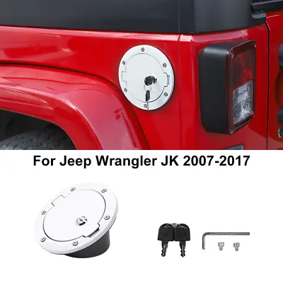 Locking Fuel Tank Door Gas Cap Cover Replace For 07-17 Jeep Wrangler JK White • $32.99