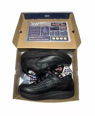 Skechers Work Shape Ups Men’s Size 12 New With Box Black Leather Slip Resistant • $89.99