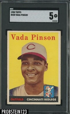 $7.10 • Buy 1958 Topps #420 Vada Pinson Cincinnati Reds SGC 5 EX