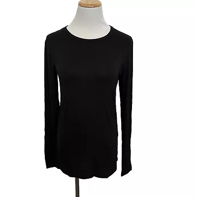 Wonder Wink Womens Scrub Layering Top Size Small Long Sleeve Silky Soft Black • $12