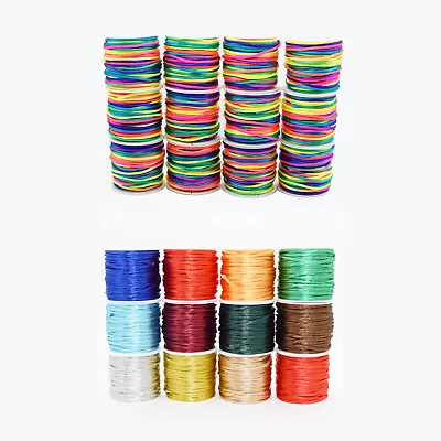 £16.25 • Buy 12 Rolls 2mm Macrame Rattail Chinese Knot Cord Round Nylon Satin Colour Choice