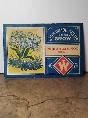 Vintage FLOWER SEED PACKET Forget-me-Not International Litho Co Roch NY SEEDS • $10