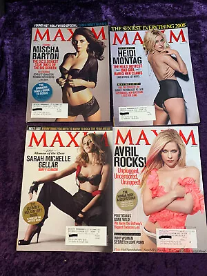 Lot Of 4 Maxim Magazines/# 120 121 122 123 / Sarah Michelle Gellar Reverse Issue • $10