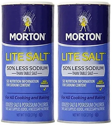 Morton Salt Lite Salt 11 Oz 2 Pk Fast Shipping • $21.90