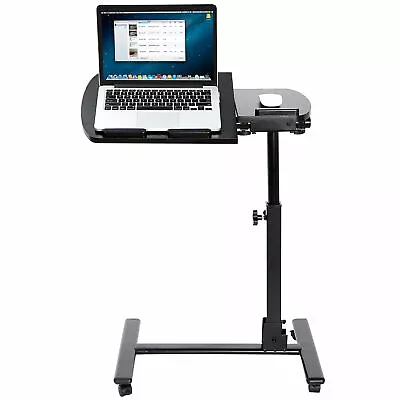 Mobile Rolling Laptop Desk Overbed Table Cart Hospital Bed Height Adjustable • $38.29
