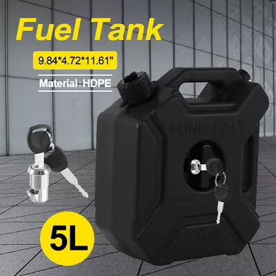 5L Can Gas Oil Petrol Fuel Tank Container W/ Lock Keys For Motorcycle ATV UTV • $36.53