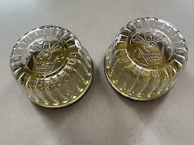 $6 • Buy Vintage Two Kerr Glass Jelly Jars With Push On Metal Lids