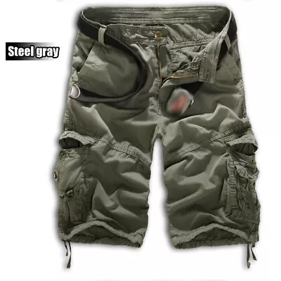 Mens Casual Outdoor Army Military Shorts Summer Pockets Camo Combat Cargo Pants • $20.51