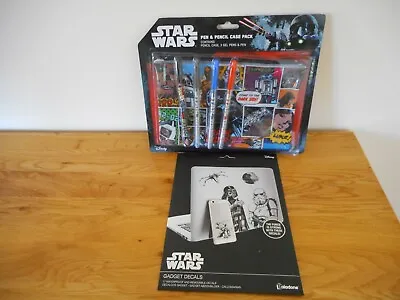 NEW Star Wars Gadget Decals & Pens & Pencil Case Gift Set  FREE UK POST • £12