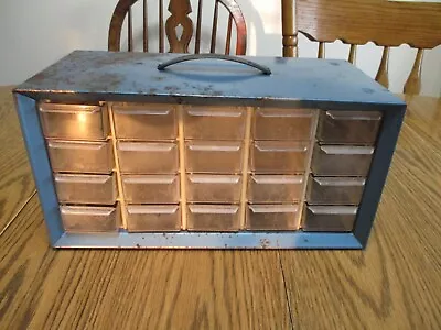 Vintage Metal Akro-mils 20 Drawer Metal Cabinet Storage Organizer Small Parts • $24.99