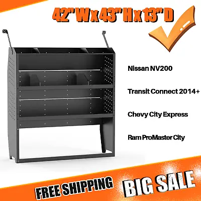 Van Shelving Storage For Transit ConnectChevy City ExpressPromaster City 42 W • $280.99