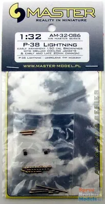 MASAM32086 1:32 Master Model P-38 Lightning Early Armament Set • $19.29