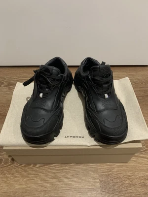 £145 • Buy Black Women Designer Leather Rombaut Boccaccio II Chunky Shoe Size 6