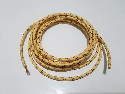 10 Feet Vintage Braided Cloth Covered Primary Wire 16 Gauge 16ga Yellow Red • $6.99