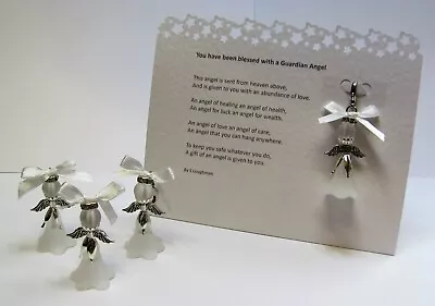 Good Luck Guardian Angel 3d Keepsake Gift Charm Card & Envelope Verse Rhyme • £4.99