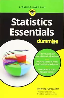 Statistics Essentials For Dummies - Paperback By Rumsey Deborah J. - GOOD • $5.03