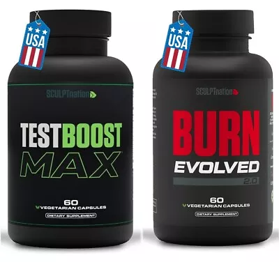 New Sculptnation TEST BOOST Max & Burn Evolved Testosterone Strength Weight Loss • $74.50