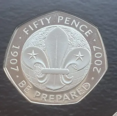 2007 PROOF 50p  Scouts Scouting 100 Year Fifty Pence Coin Brilliant Uncirculated • £7.49