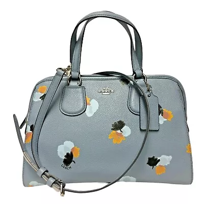 Coach Nolita Satchel Leather Cornflower Field Flora (Light Blue) NEW 37176 $350 • $102.30