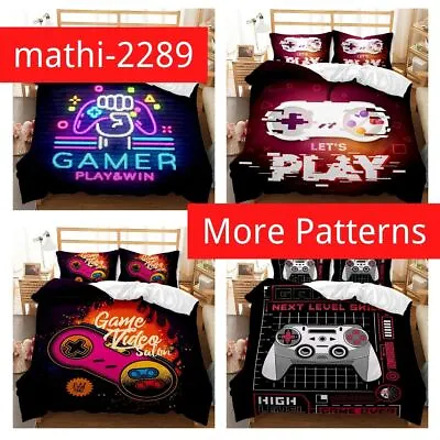 £16.57 • Buy Gamer Handles Print Single/Double/Queen/King Size Quilt Cover Set