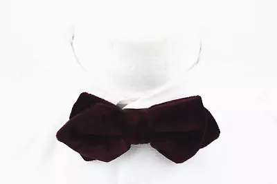 SUITSUPPLY Bow Tie Men's ONE SIZE Velvet Burgundy Adjustable Formal • $40.45